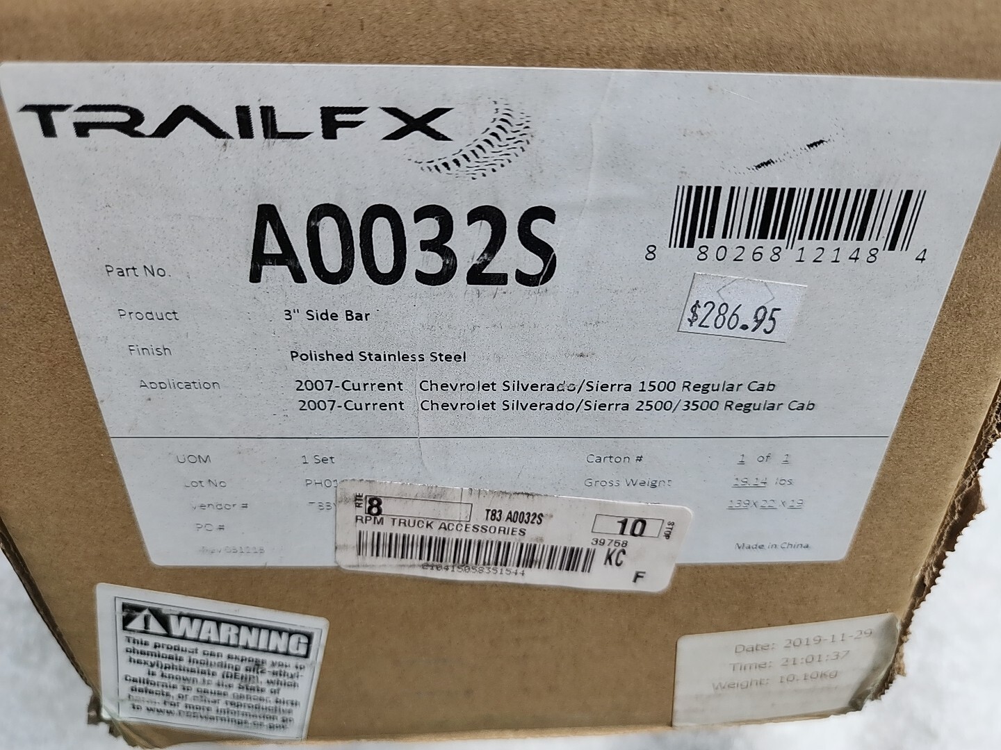 TrailFX A0032S – 3″ Cab Length Polished Round Step Bars
