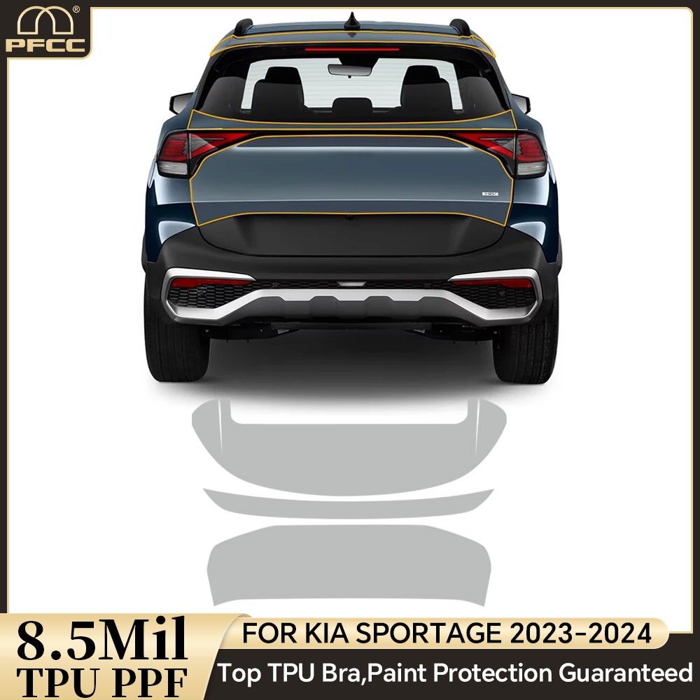 Rear Bumper For KIA Sportage 2023-2024 Precut Paint Protection Film Clear PPF