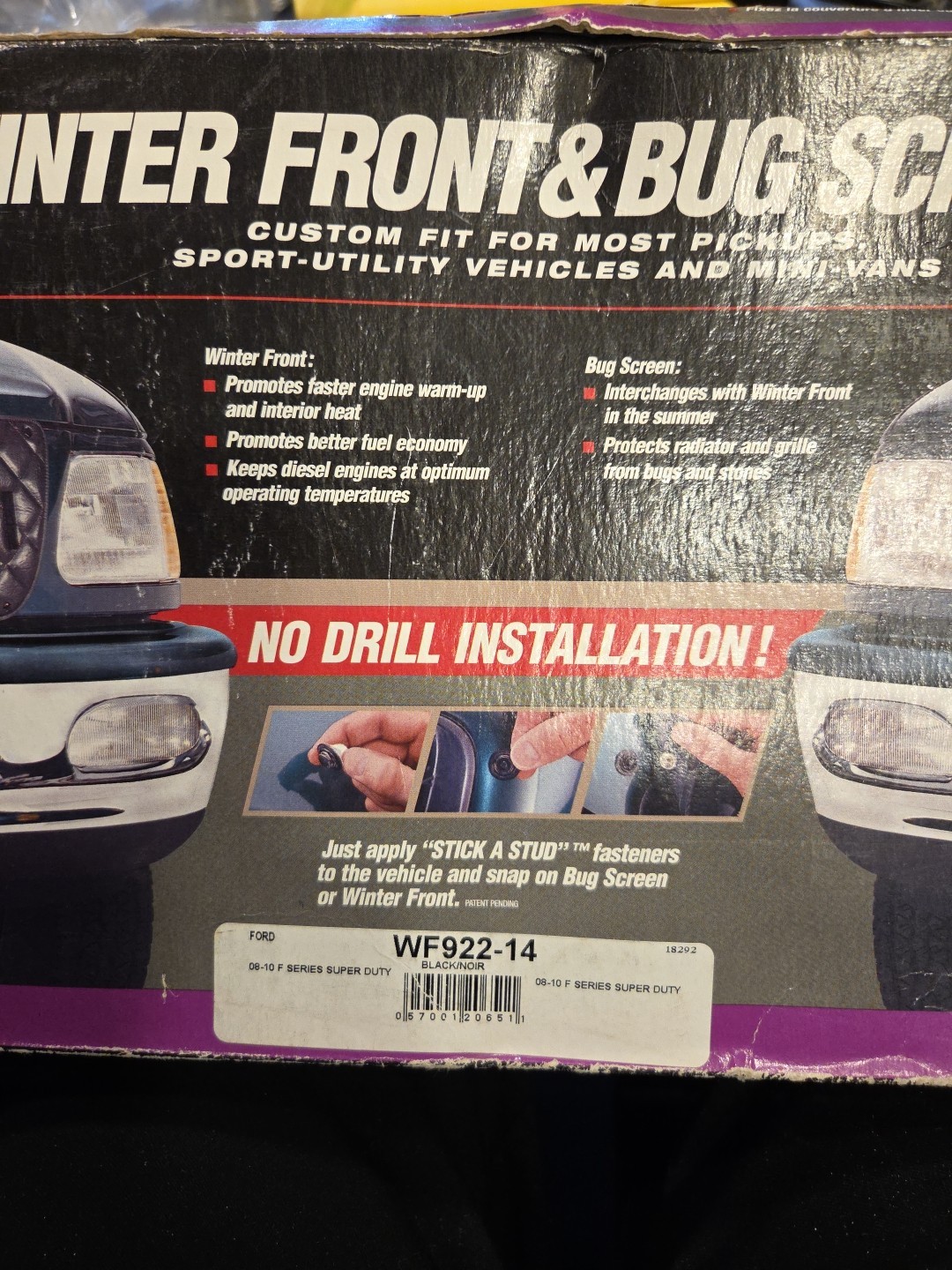 FIA WF922-14 Custom Fit Winter Front Bug Screen For 08-10 F550 Super Duty