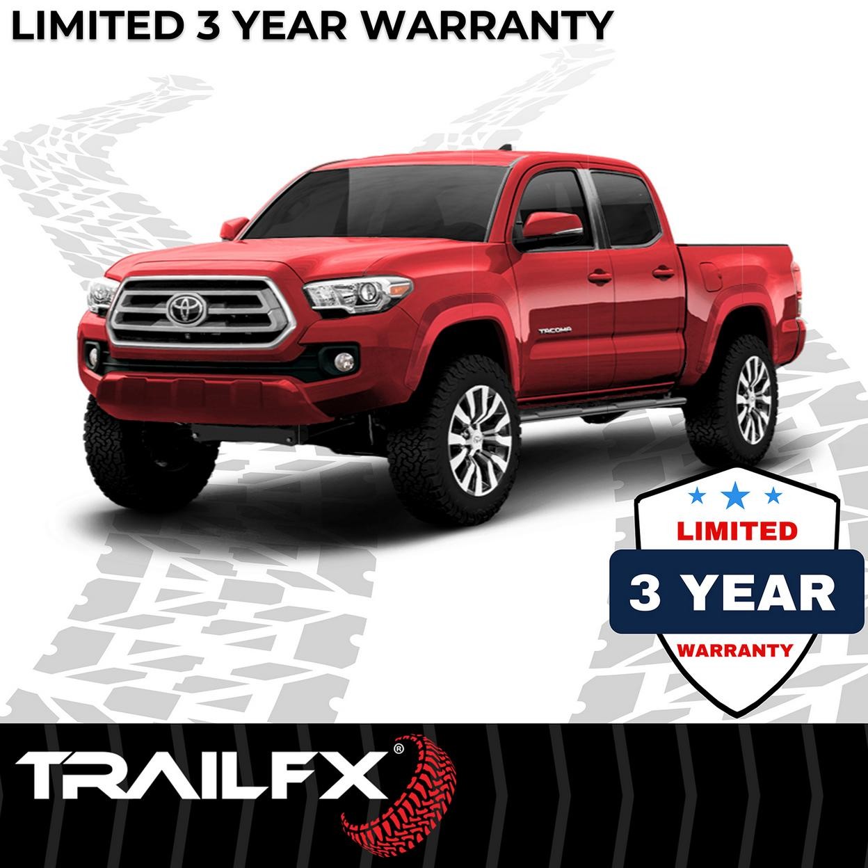 TrailFX A4013B 4 Inch Trapezoid Straight Pwdr Ctd Titanium Black Steel Plastic E