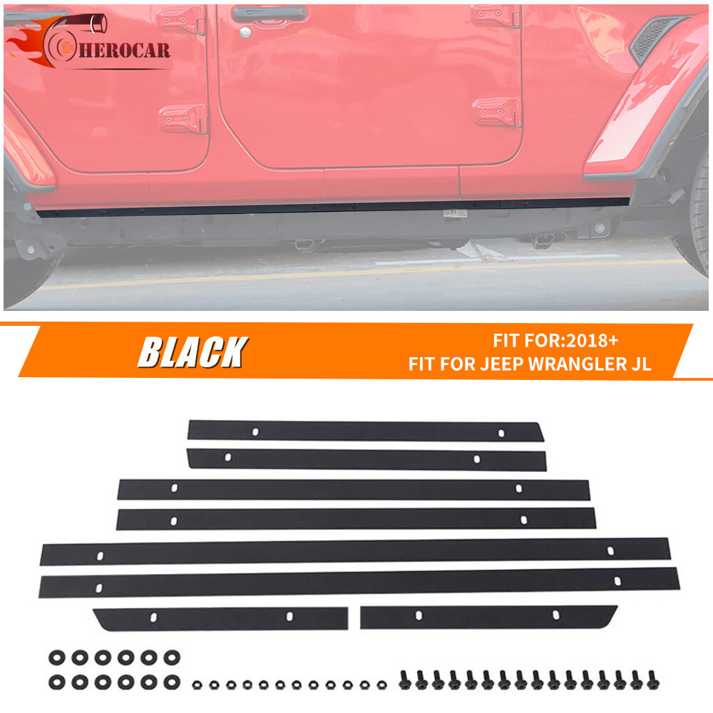 Pinch Weld Cover Rocker Panel Guard Trim Kit for 2018+ Jeep Wrangler JL Exterior