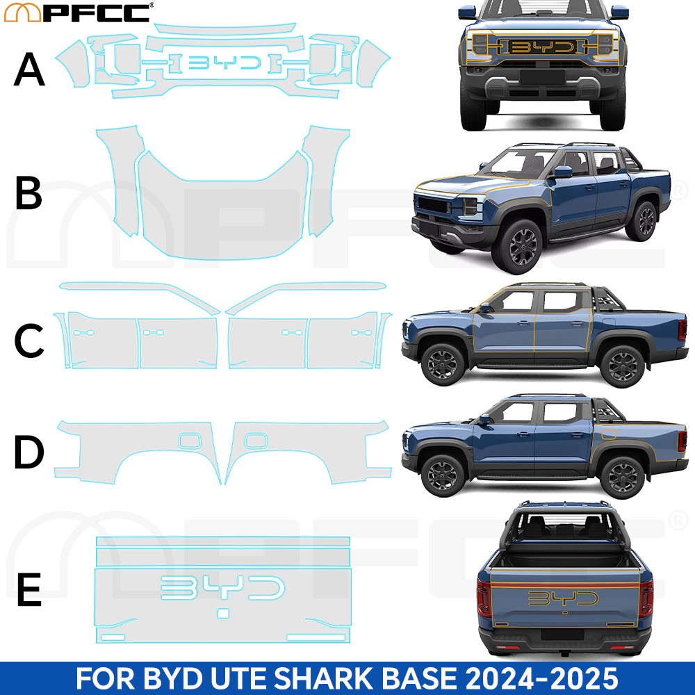 For BYD SHARK 2024-2025 PRO Full Front PreCut PPF Kit Paint Protection Matte TPU