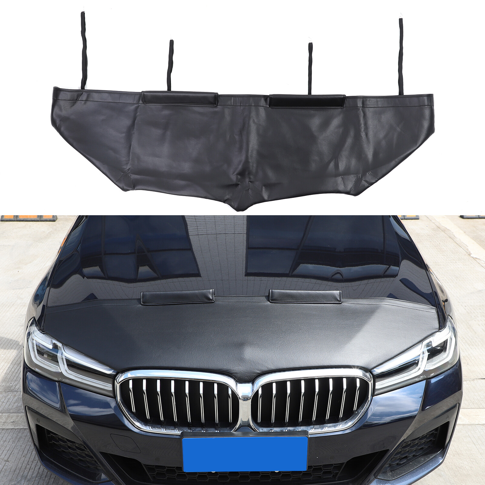 Car Bonnet Mask Hood Bra FRONT END MASK for BMW 5 Series G30 G31 2017-2023 Black
