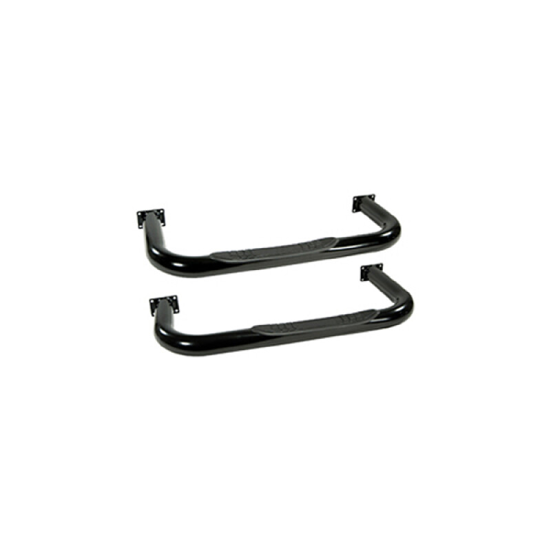 Rugged Ridge 3in Round Tube Side Steps Black Fits 76-83 Jeep CJ5