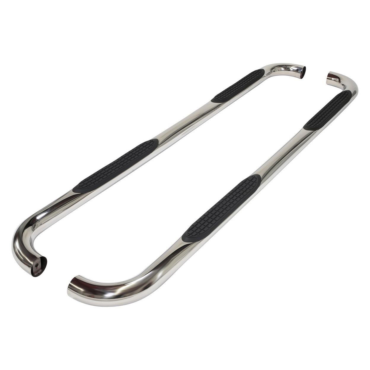 TrailFX A0033S 3 Inch Round Bent Pol Stainless Steel Without End Caps Rocker Pan