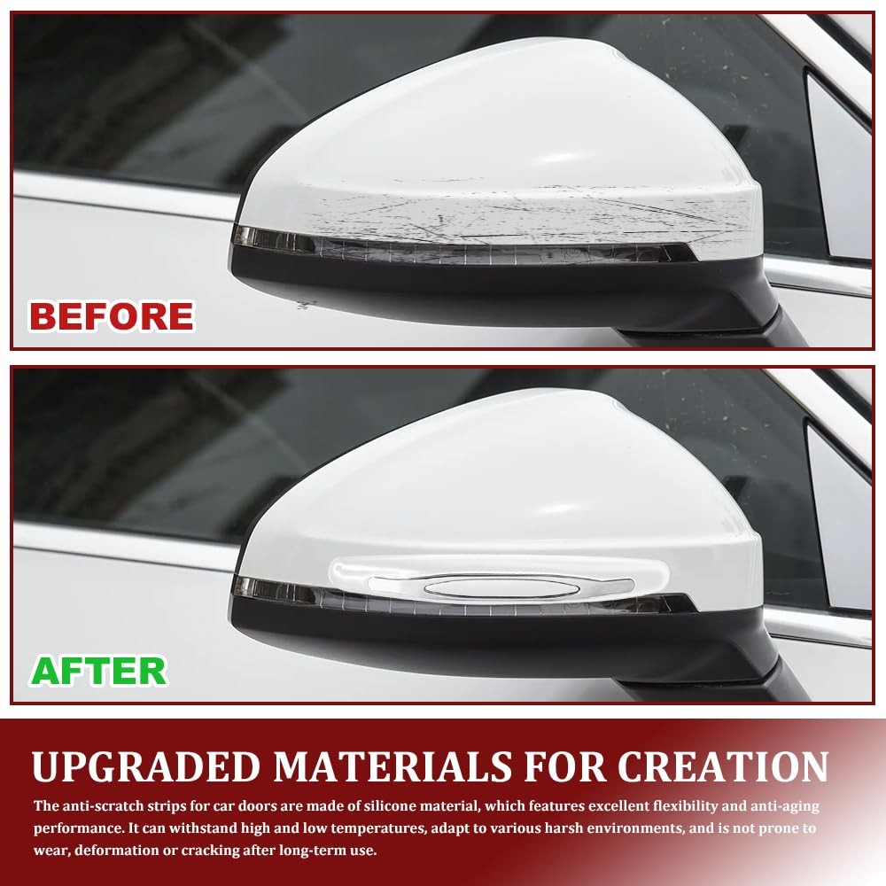 HQRNYP 4PCS Car Door Edge Guards, Metal Bumper for 4.44 inch, White