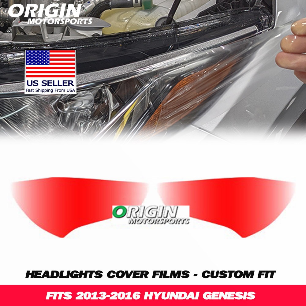 PreCut Headlights Clear Covers Bra Film Kit PPF Fits 2013-2016 GENESIS