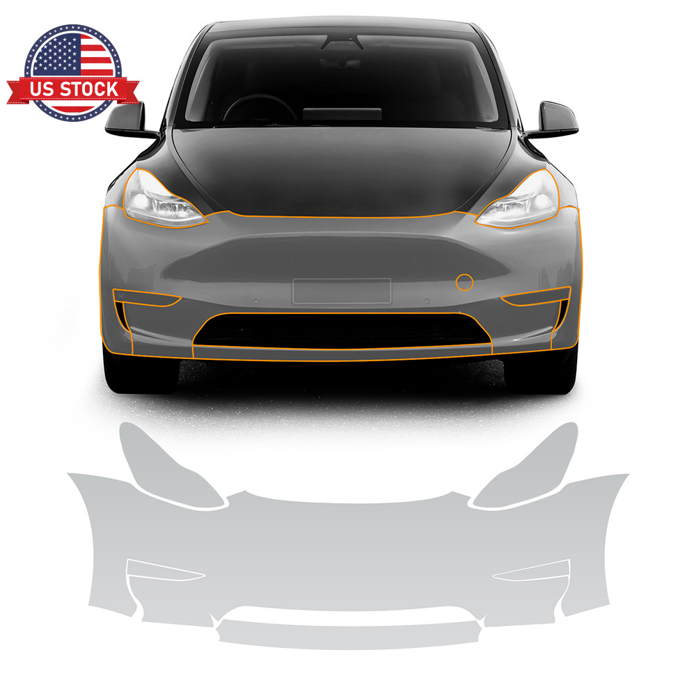 Car Front Bumper Precut Paint Protection Film Clear for Tesla Model Y 2020-2024