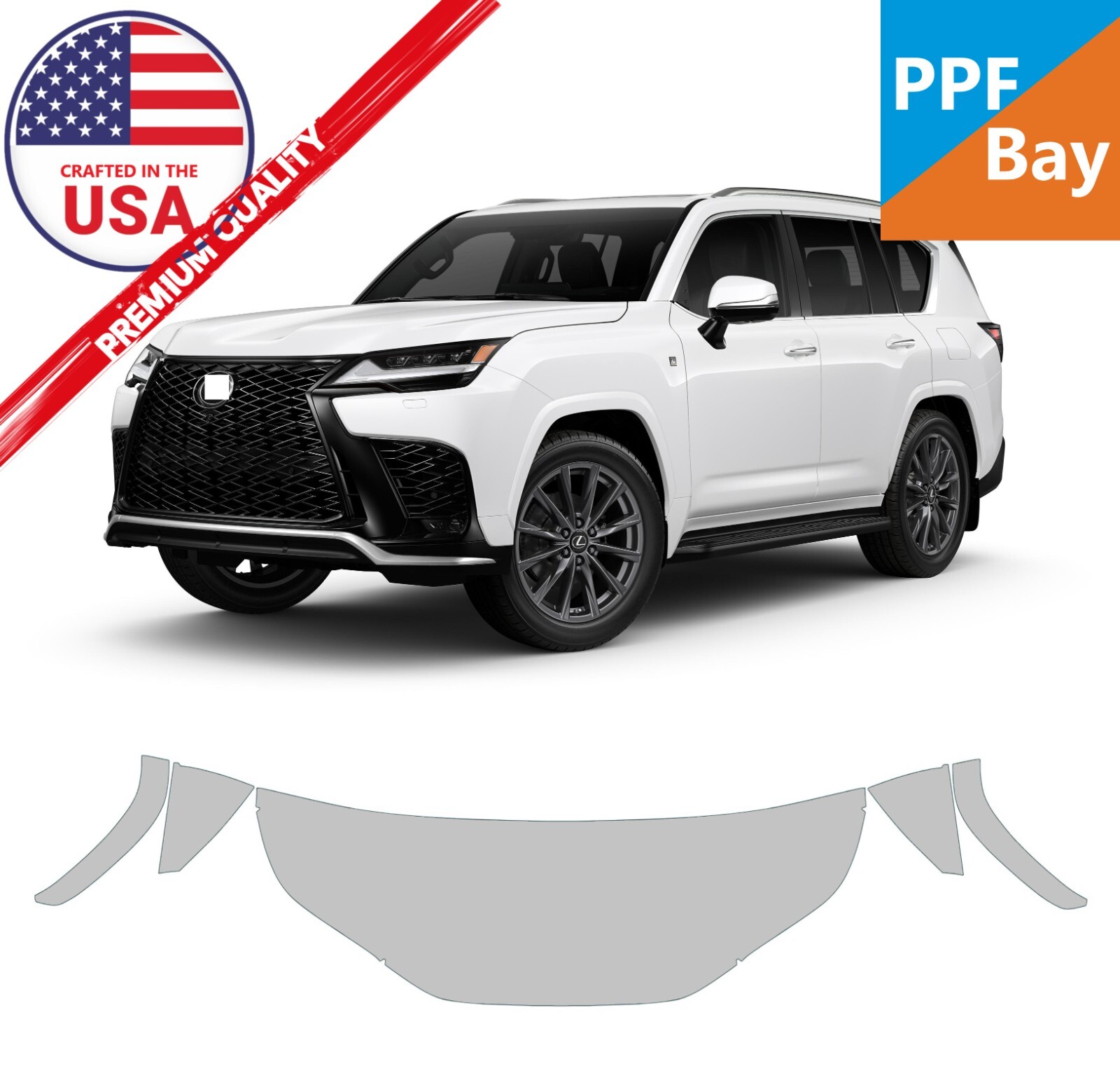 For Lexus LX/LX F Sport 22-25 Hood/Fender 24″ Paint Protection Film PreCut PPF