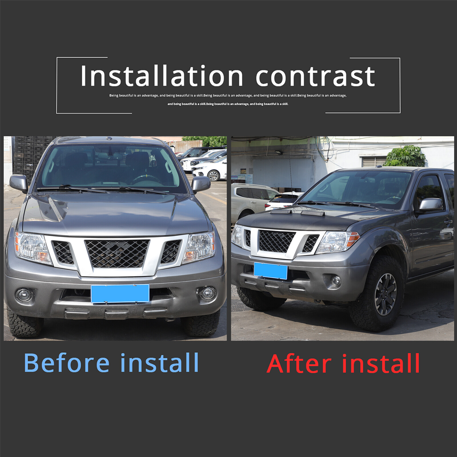 Front End Mask Cover Bra Hood Mini Mask Protector For Nissan Frontier 2005-2021
