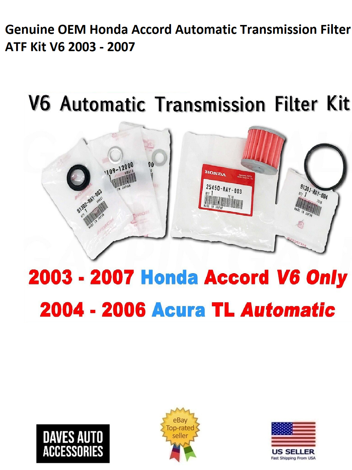 Genuine OEM Honda Accord Automatic Transmission Filter ATF Kit V6 2003 – 2007