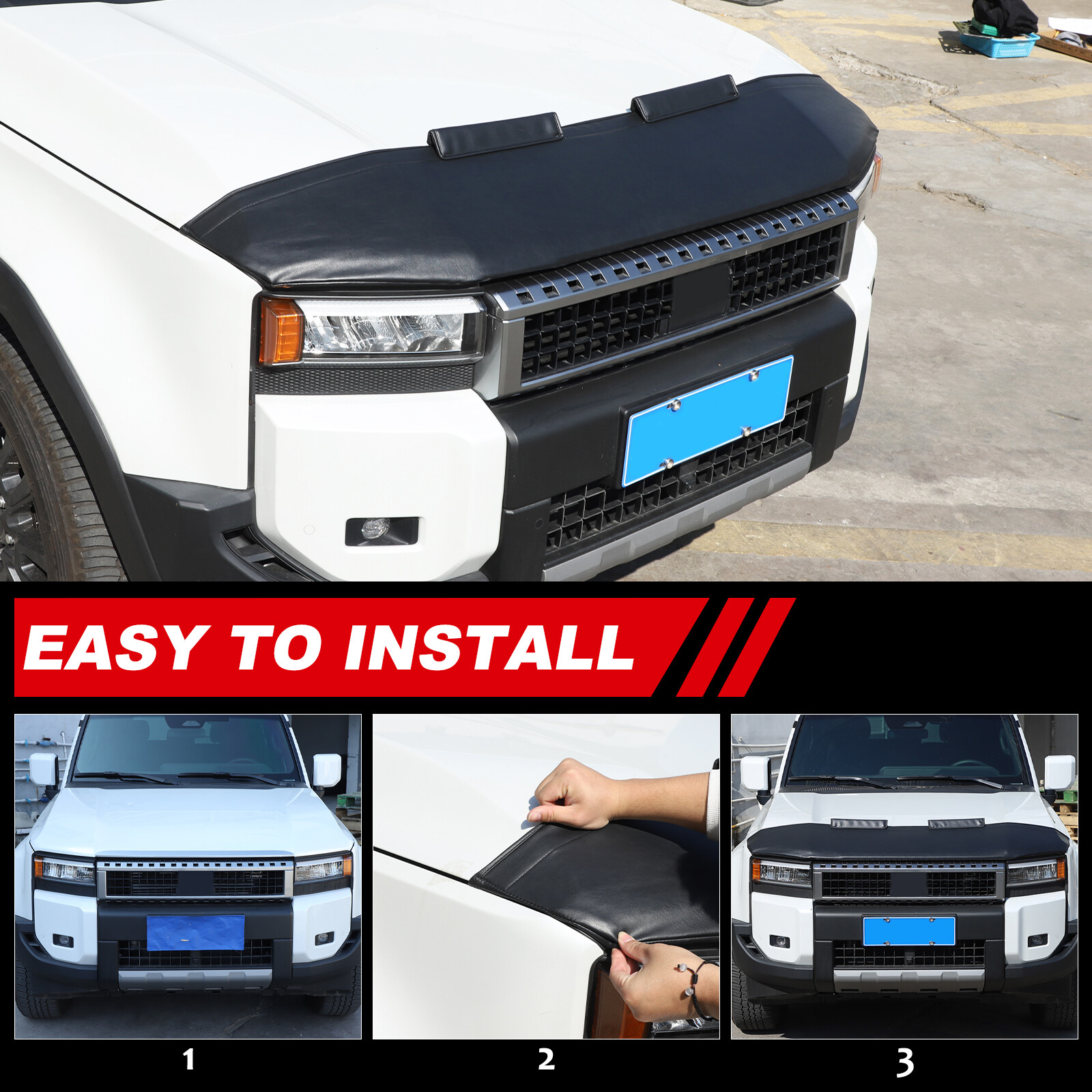 Hood Bra Guard Bonnet Mask Stone Deflector Fits Toyota Land Cruiser 2024-2026