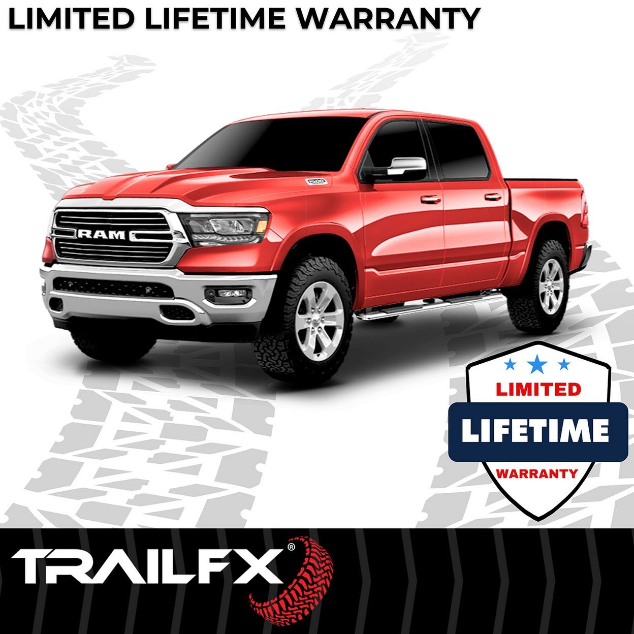 TrailFX A4015S With Step Pads 4 In Trapezoidal Straight Pol Stainless Steel With
