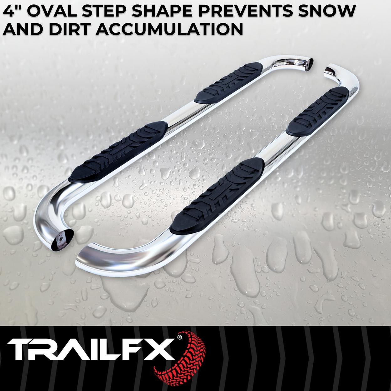 TrailFX A1001S 4 Inch Oval Bent Pol Stainless Steel Frame Body Mount Bolts
