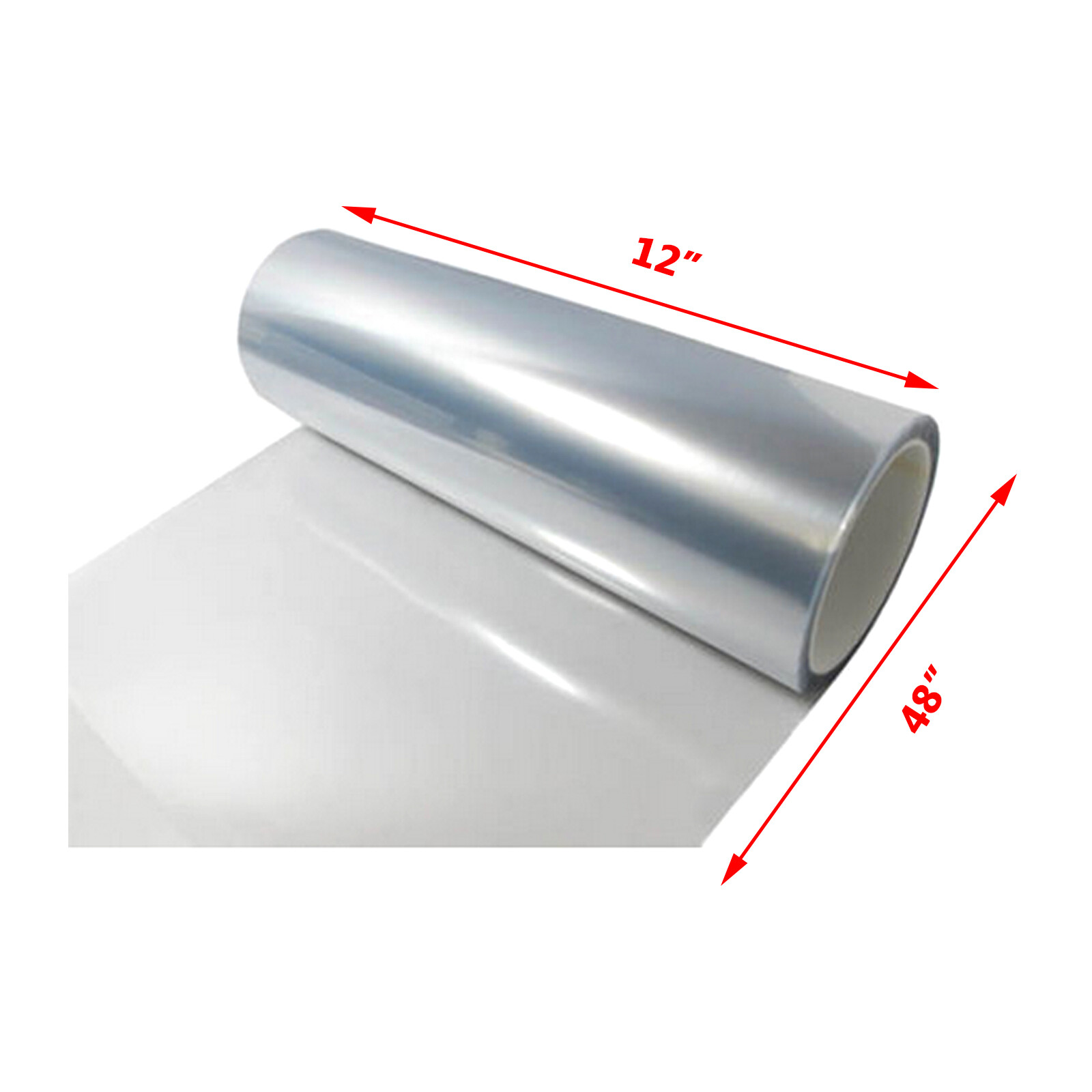 12×48″ Clear Transparent Headlight Protection Hood Paint Cover Film Vinyl Sheet