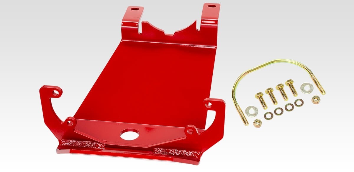 Rancho Front DANA 44 Differential Skid Plate Kit Red For Jeep Wrangler Gladiator