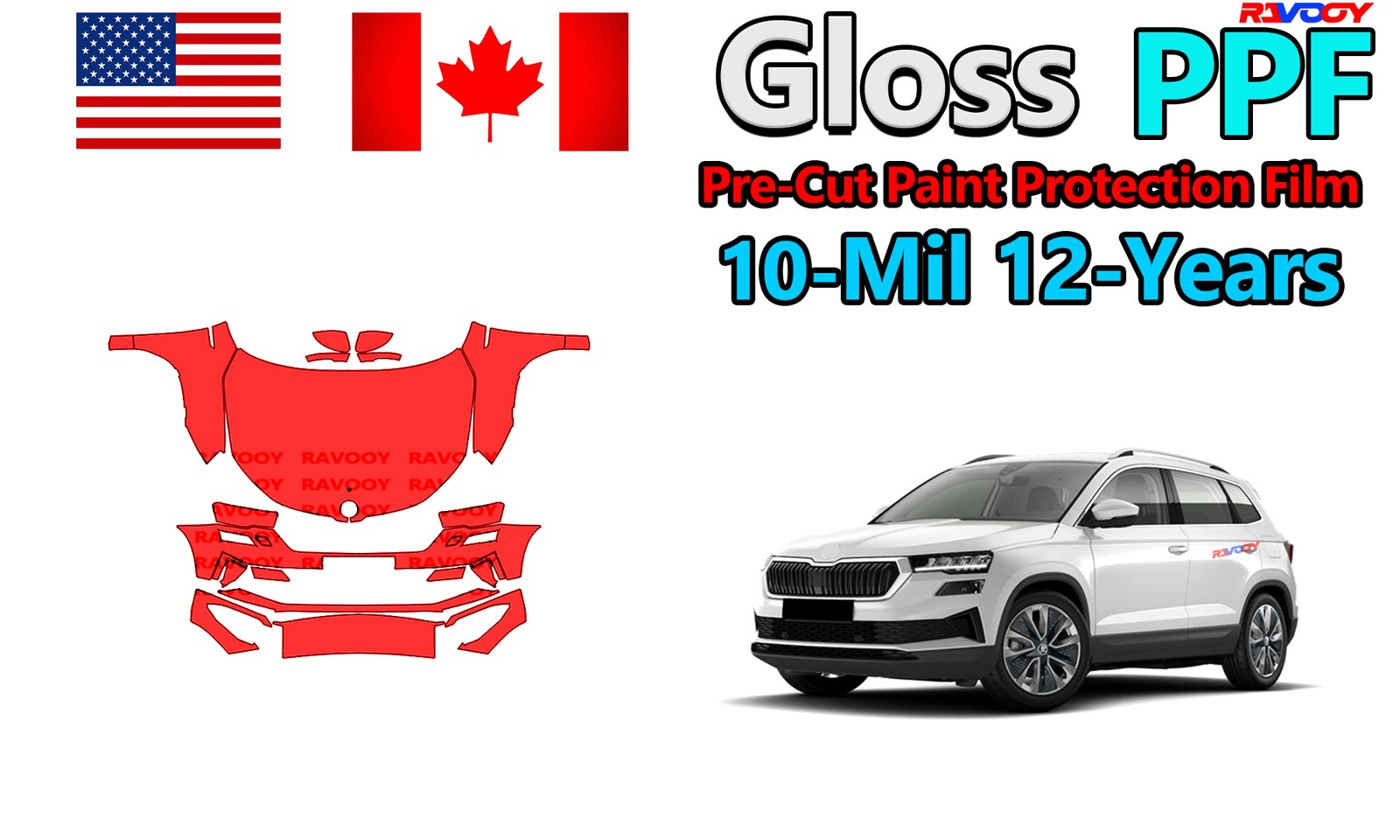 10mil PreCut PPF Paint Protection Film For Skoda Karoq Sport Line 2022-2025