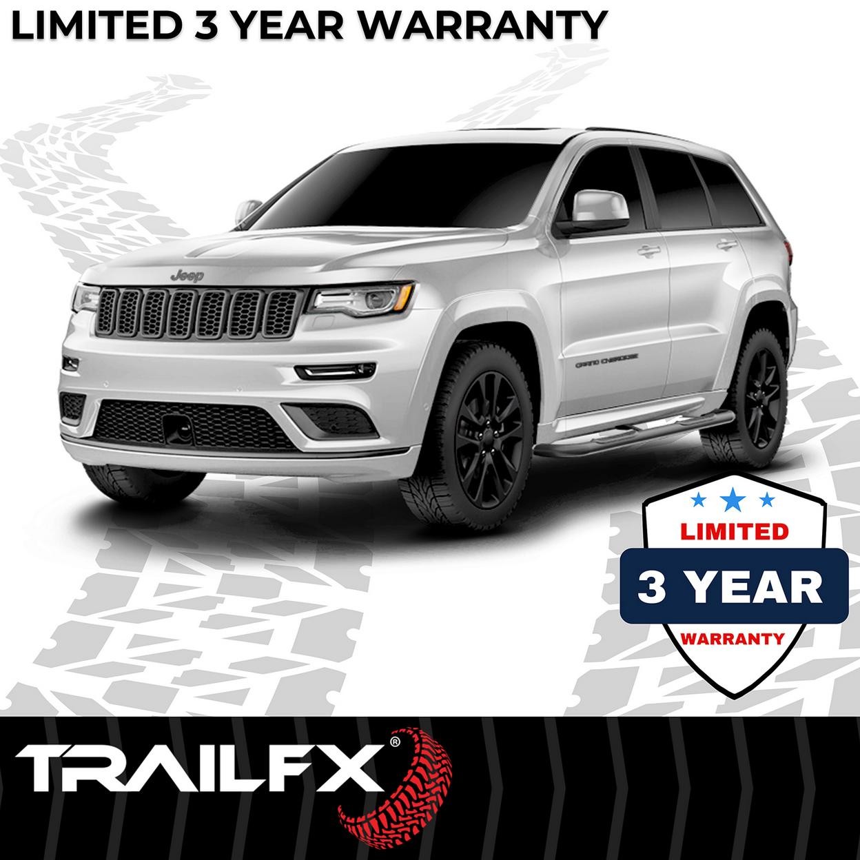 TrailFX A0023B 3 Inch Round Bent Powder Coated Black Steel Without End Caps