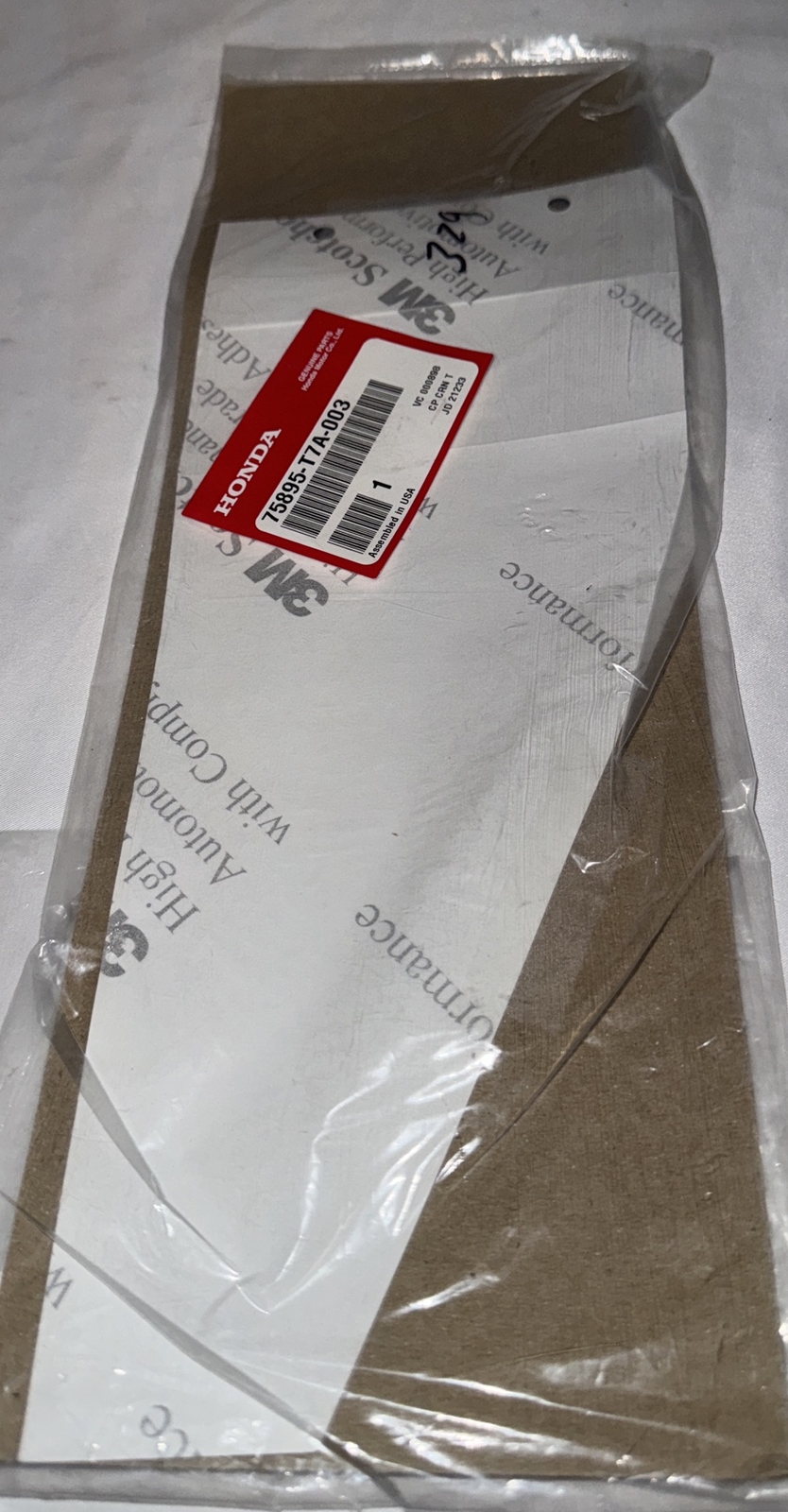 New OEM Genuine Honda Rear Left Door Protection Tape 75895T7A003