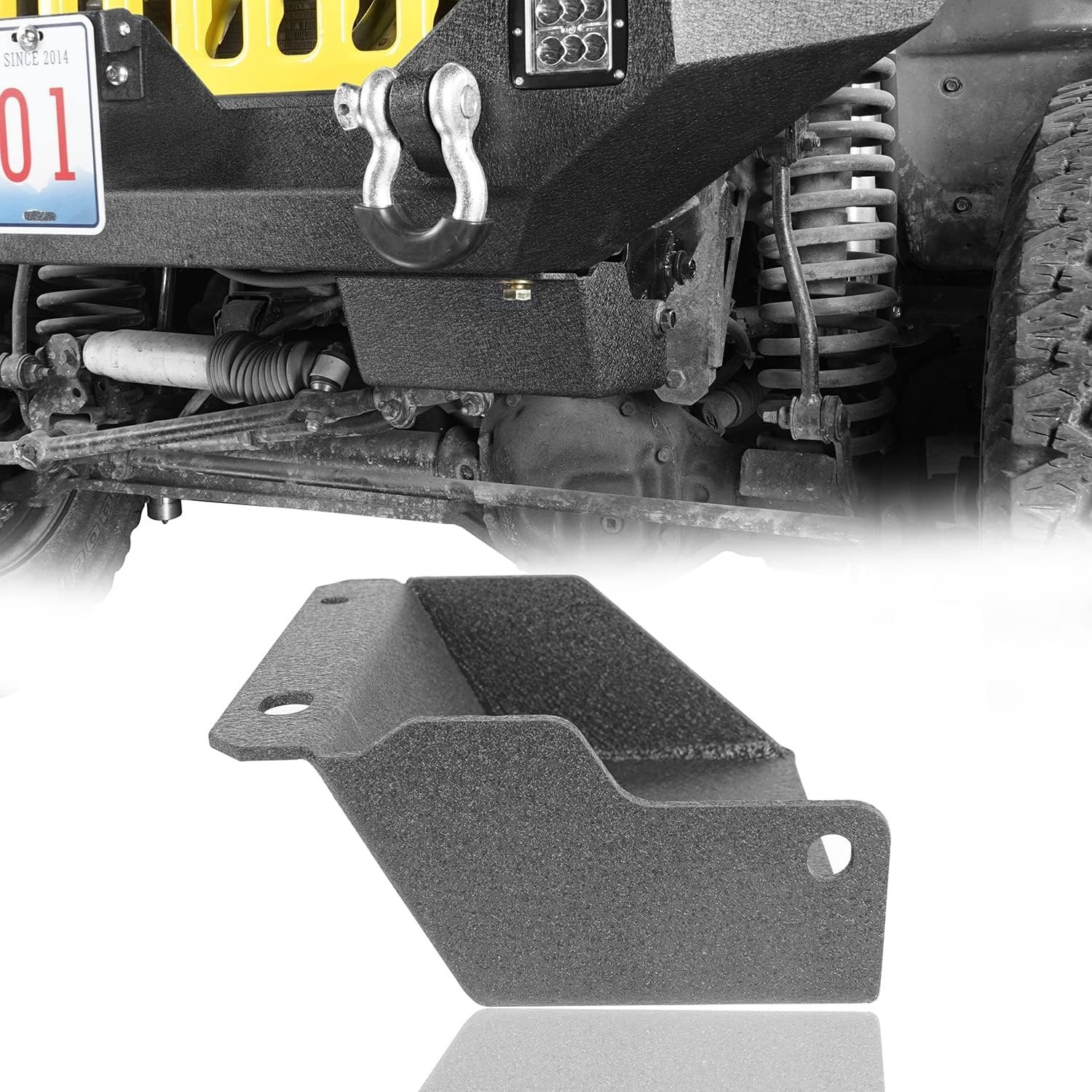 Durable Black Powder Coat Steering Box Skid Plate for Jeep Wrangler TJ 1997-2006