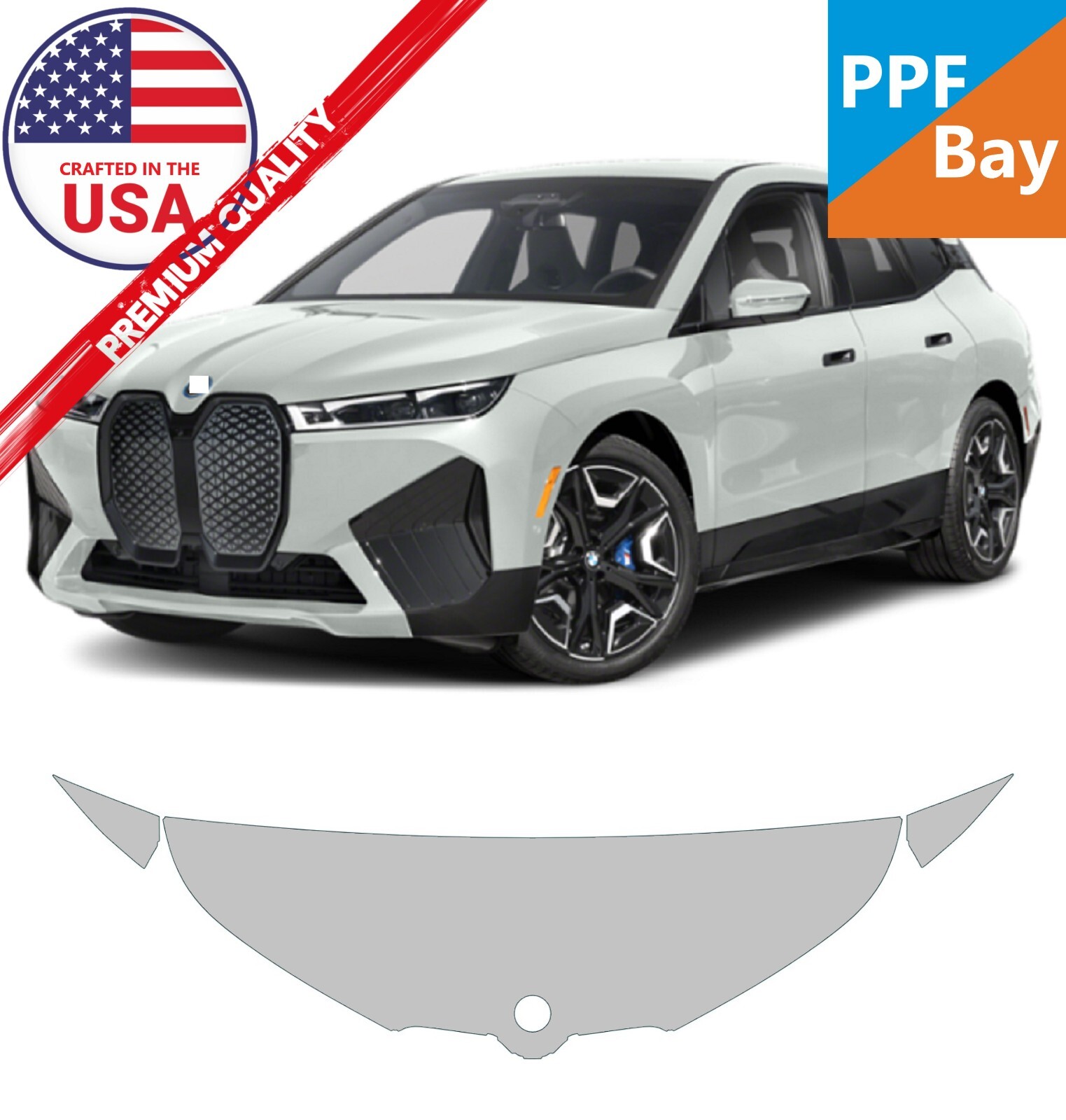 For BMW iX 2022-2025 Hood/Fender 24″ Paint Protection Film PreCut PPF