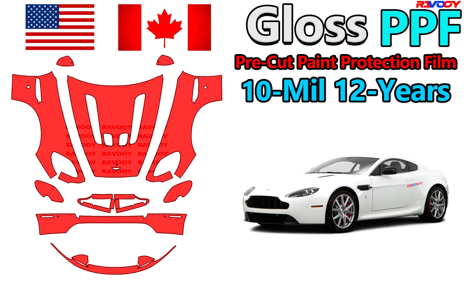 PreCut PPF Paint Protection Film For Aston Martin Vantage V12 Coupe 2011-2017