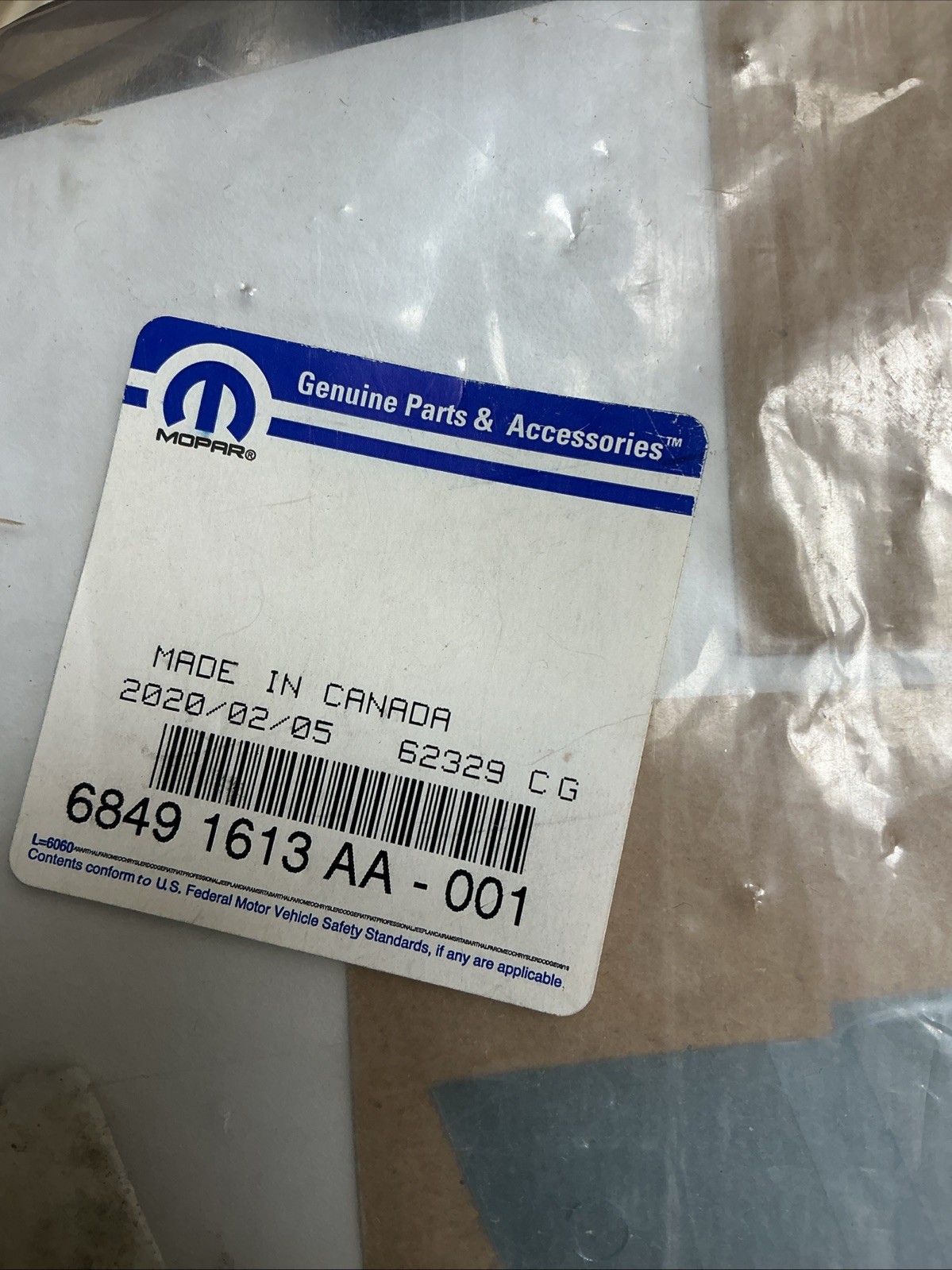 2012-23 Dodge Durango Genuine Mopar Anti-Chip Film Left Driver 68491613AA