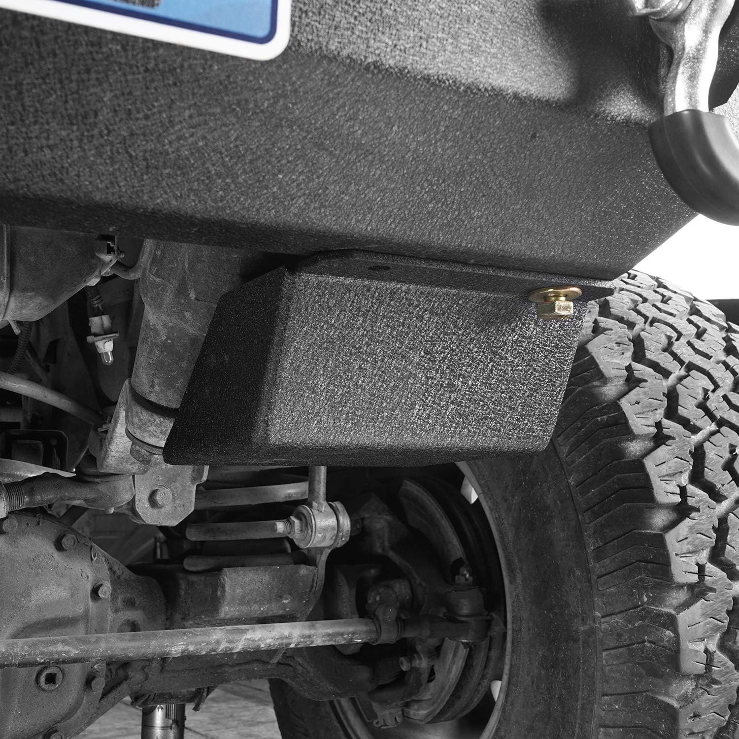 Durable Black Powder Coat Steering Box Skid Plate for Jeep Wrangler TJ 1997-2006