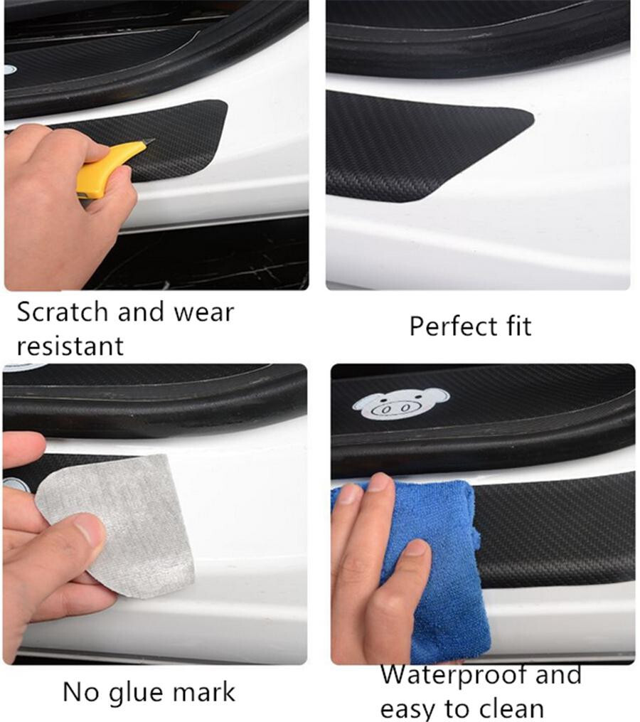Car Door Plate Sill Scuff Cover Panel Step Anti Scratch Trunk Sticker Protector