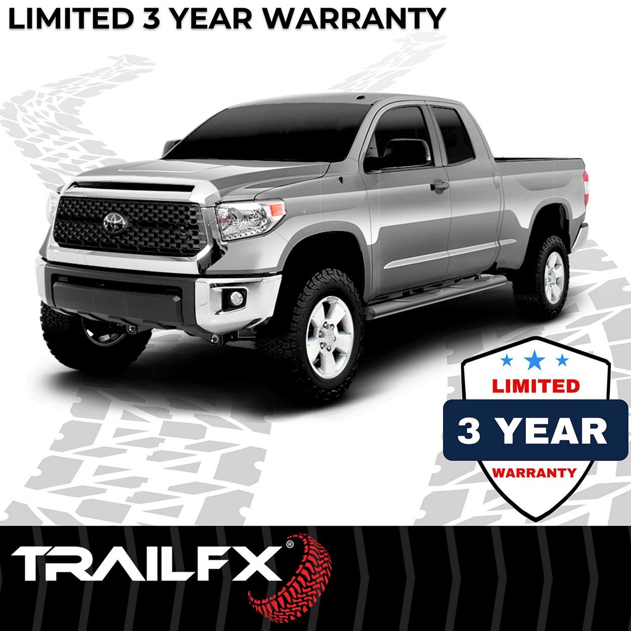 TrailFX A1513B 4 Inch Oval Straight Powder Coated Black Mild Steel Frame Body Mo