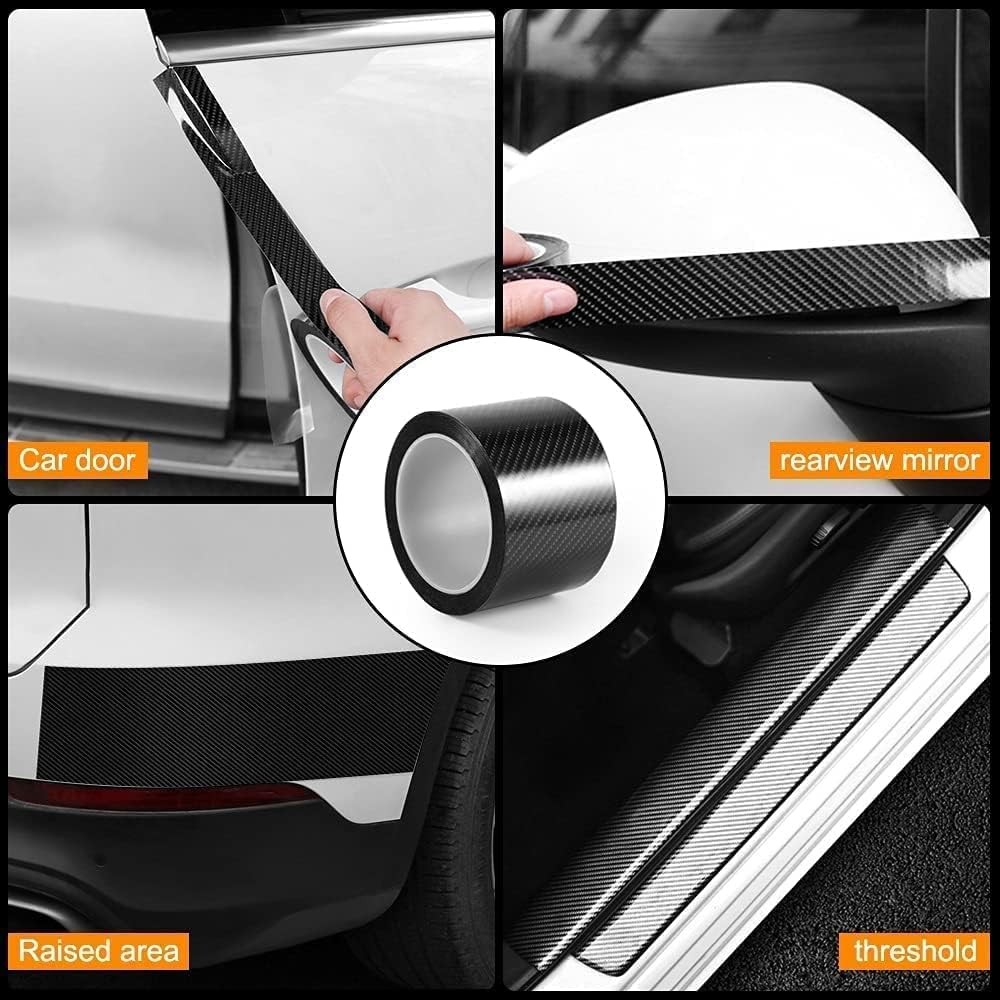 Anti Slip Car Door Entry Guard, DIY Adhesive Sill 2″x196″, Black