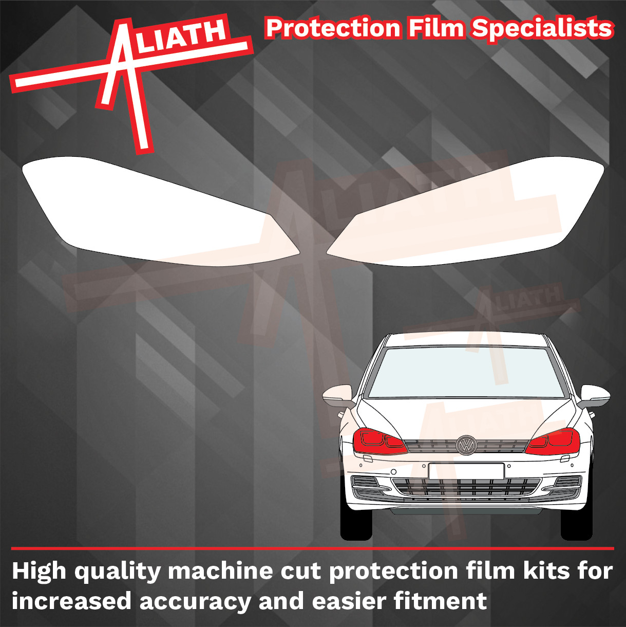 Fits VW Volkswagen Golf MK7 Headlights Stone Chip Guard Paint Protection Film