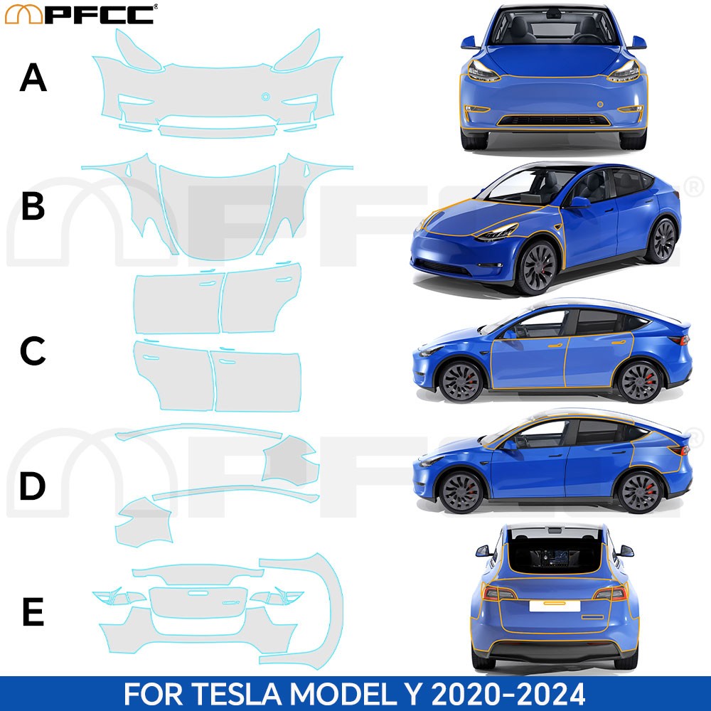 Matte PPF Full Vehicle PreCut Kit For Tesla Model Y 2020-2024 Paint Protection