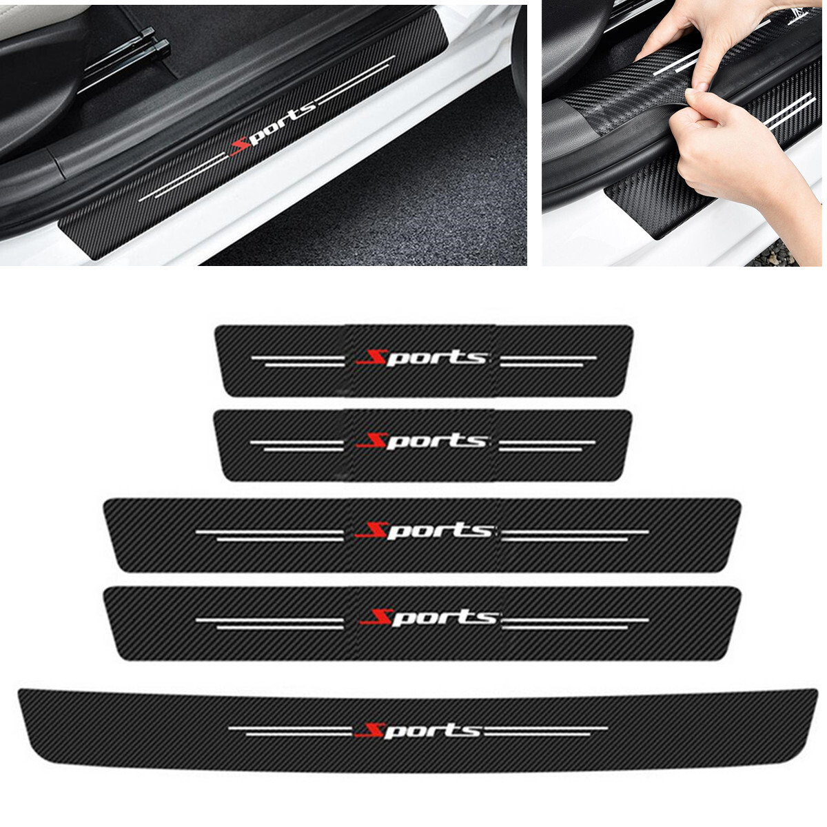 Car Door Plate Sill Scuff Cover Panel Step Anti Scratch Trunk Sticker Protector