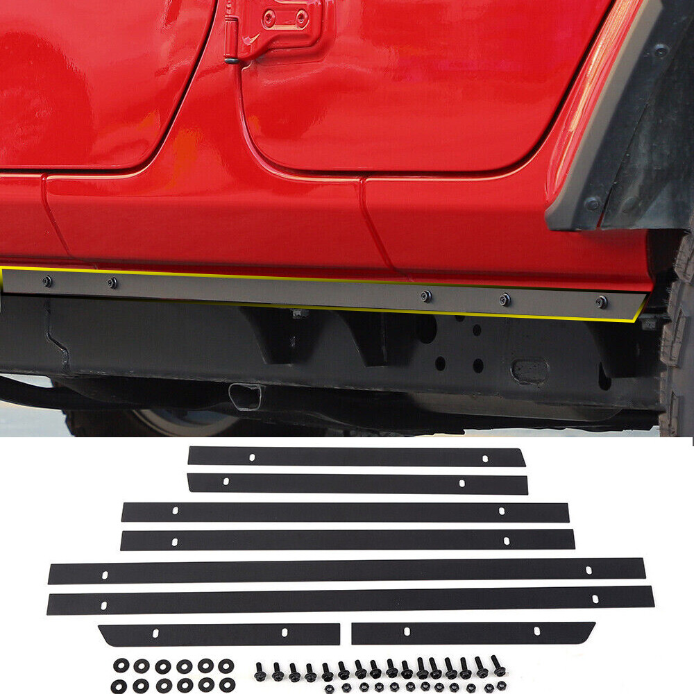 8X Pinch Weld Cover Rocker Panel Guard Trim for 2018-2024 Jeep Wrangler JL JT