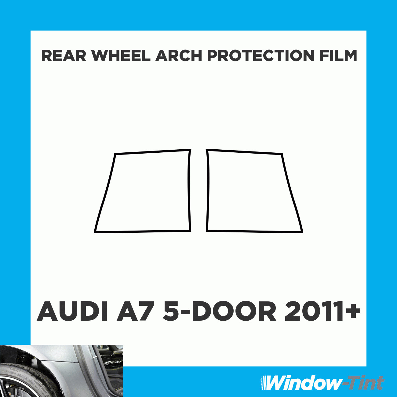 For Audi A7 4-door Berlina 10+ CLEAR Rear Wheel Arch Protection Film PPF