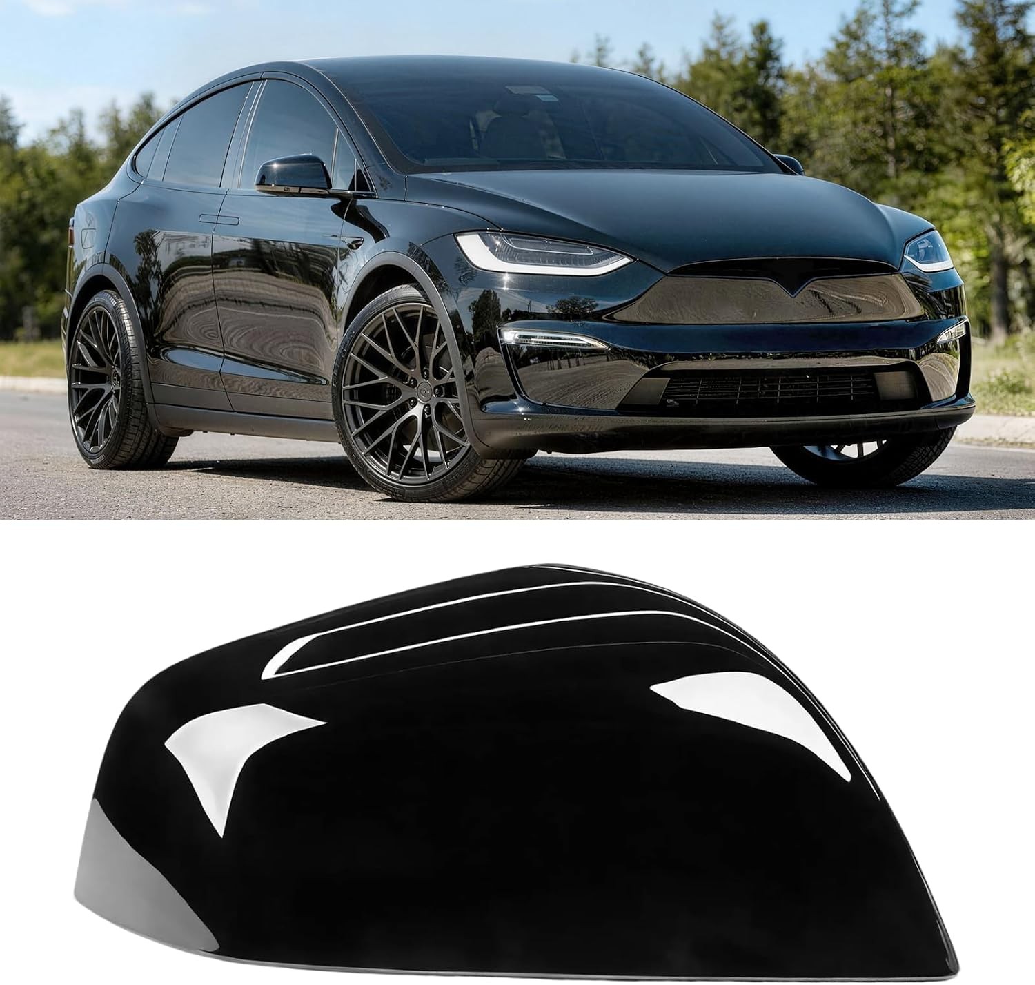 Tesla Model X Mirror Cover 2016-2025 Right Passenger Side Clip-on Cover Cap