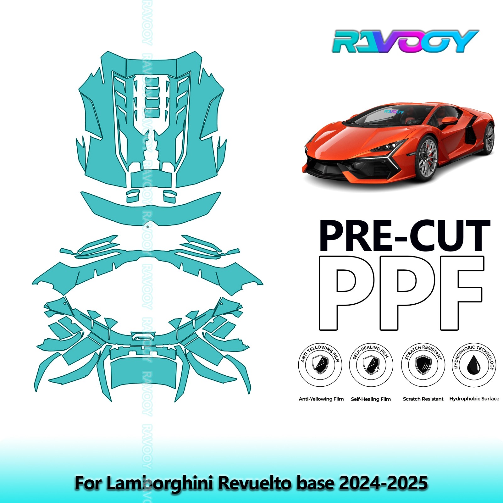PreCut Paint Protection PPF Kit For Lamborghini Revuelto base 2024-2026 8.5mil