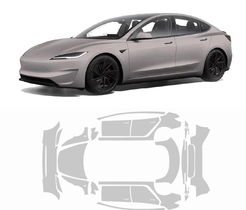 Full Body PPF Kit For Tesla Model 3 Performance Highland 2024-2025|Pre Cut|Matte