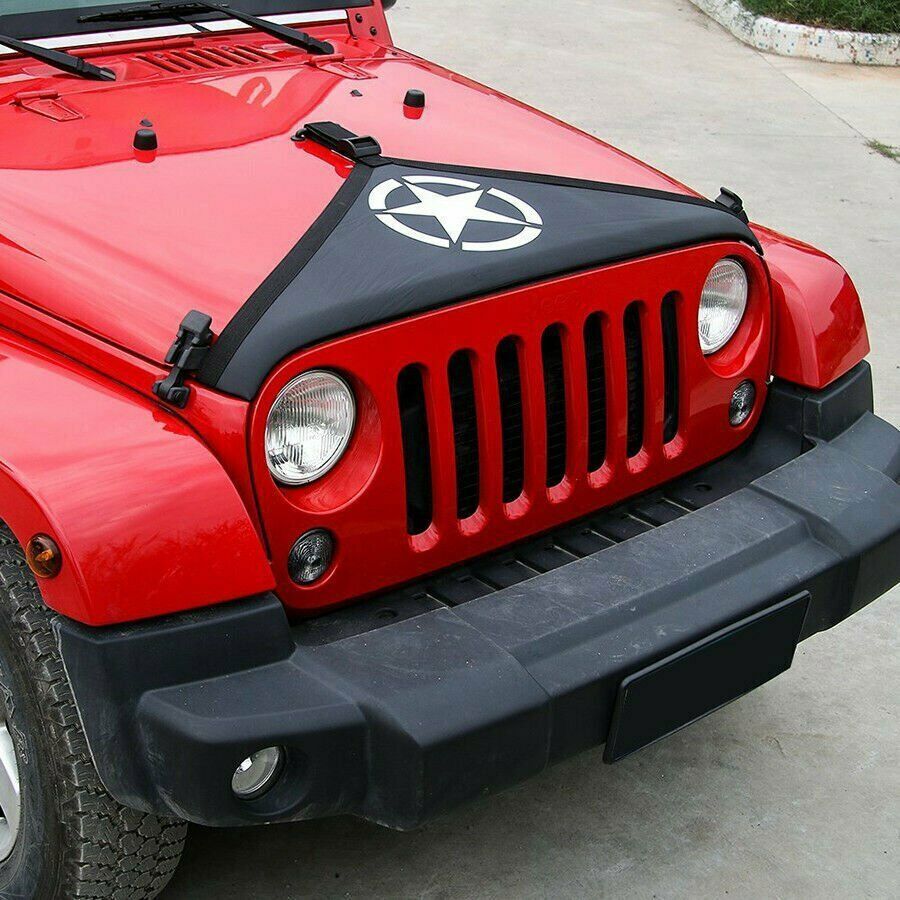 Front Hood Cover End Bra Protector for Jeep Wrangler JK JKU 2007-2018 Black Star