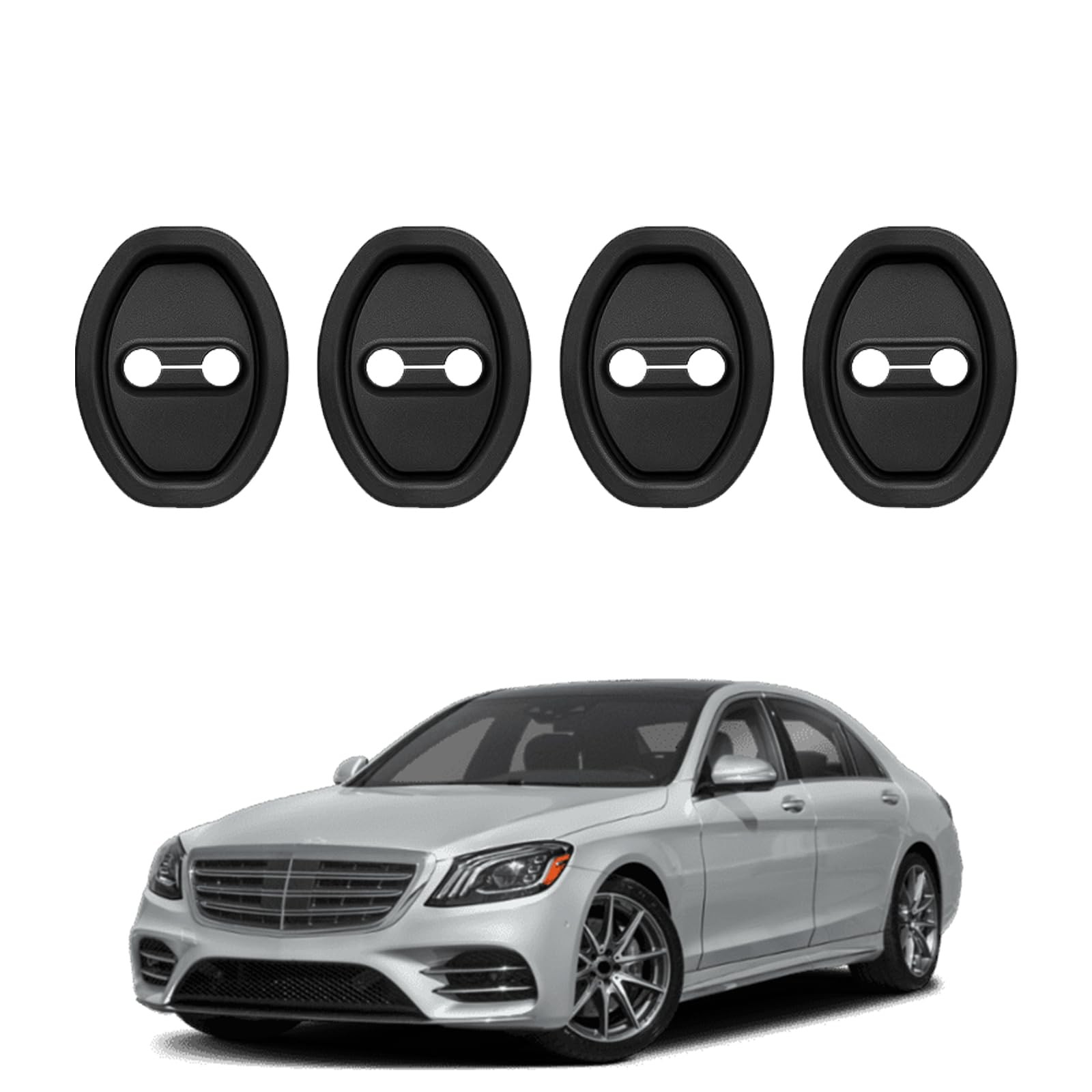 SamWinGear 4PCS Car Door Lock Silicone Cover Sound Dampening Pad Black
