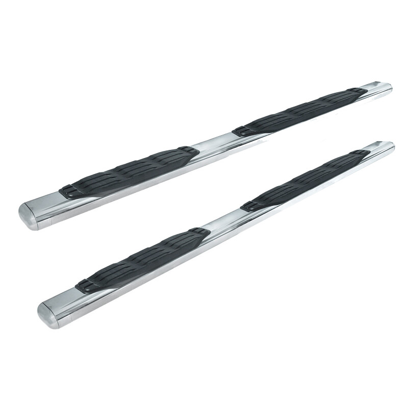 Go Rhino 1000 Series 5″ Oval Side Steps Polished Stainless 87″ Long Bars Only