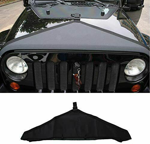 For Jeep Wrangler JK 07+ Front Hood Cover Bra Cover T-Style Protector Trim Black