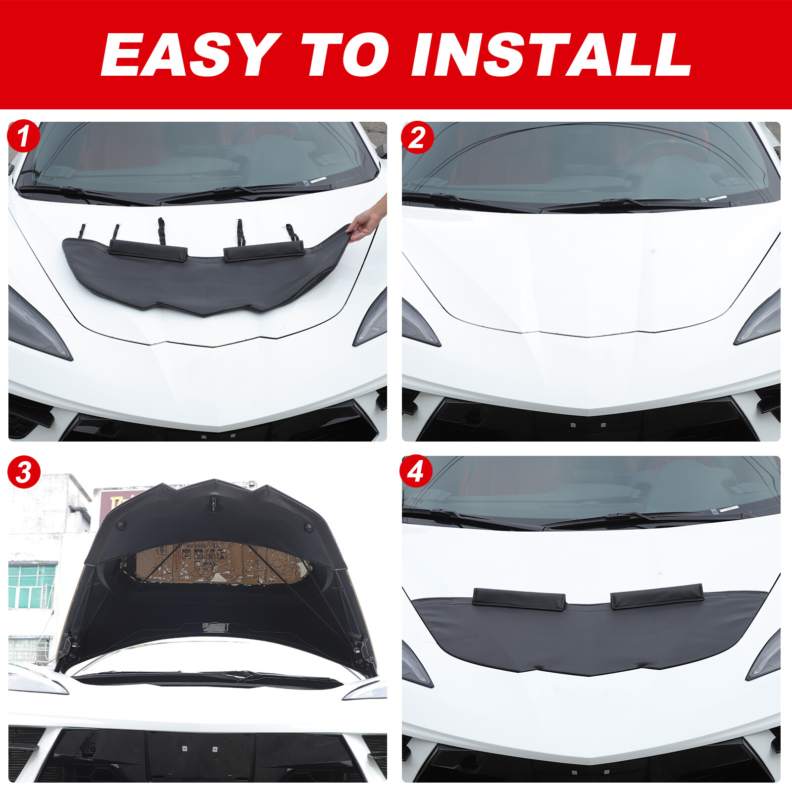 Front End Cover Hood Car Mask Bra Protector For Corvette C8 2020-2024 Z51 Z06 US