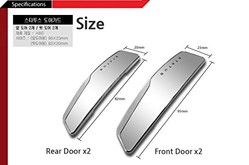 4 Pcs Status High Glossy 9.5cm x 2.3cm (Front), 8.2cm x 2.0cm (Rear), Black