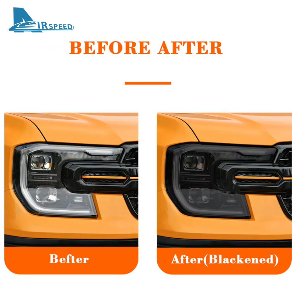 For Ford Ranger 2023-2024 Headlights Precut Paint Protection Film Blacken PPF