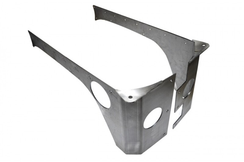 For Jeep JK Rear Rockskin Corners 4 Door 07-18 Wrangler JK Unlimited Raw Steel E
