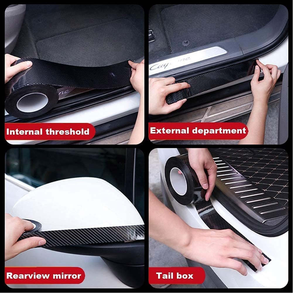 Anti Slip Car Door Entry Guard, DIY Adhesive Sill 2″x196″, Black