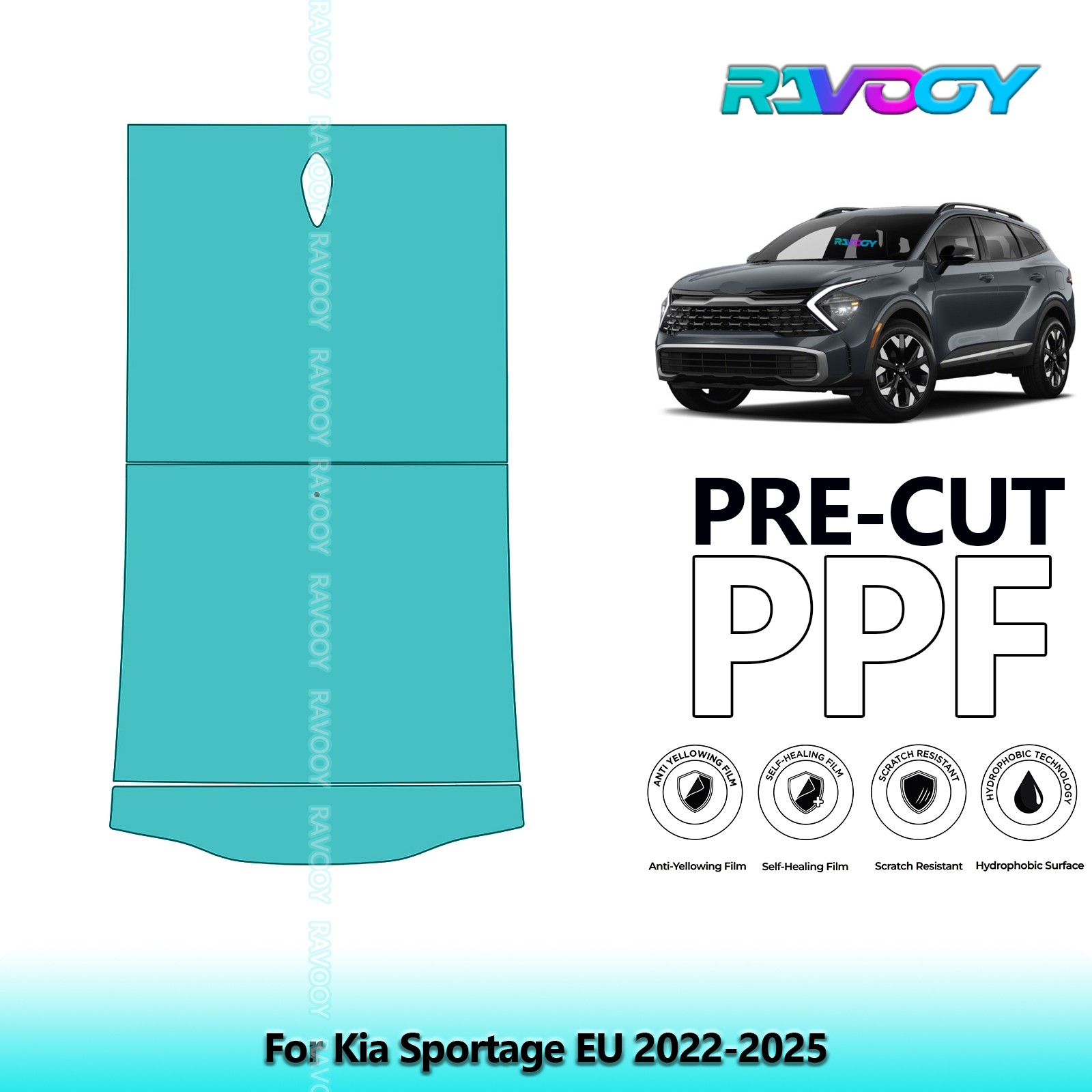 PreCut Paint Protection PPF Kit For Kia Sportage EU 2022-2025
