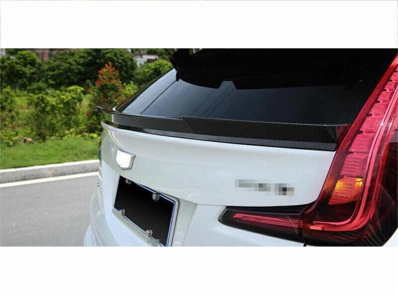 For Cadillac XT4 2019-25 Carbon Fiber look Middle Trunk middle Spoiler Wing Flap